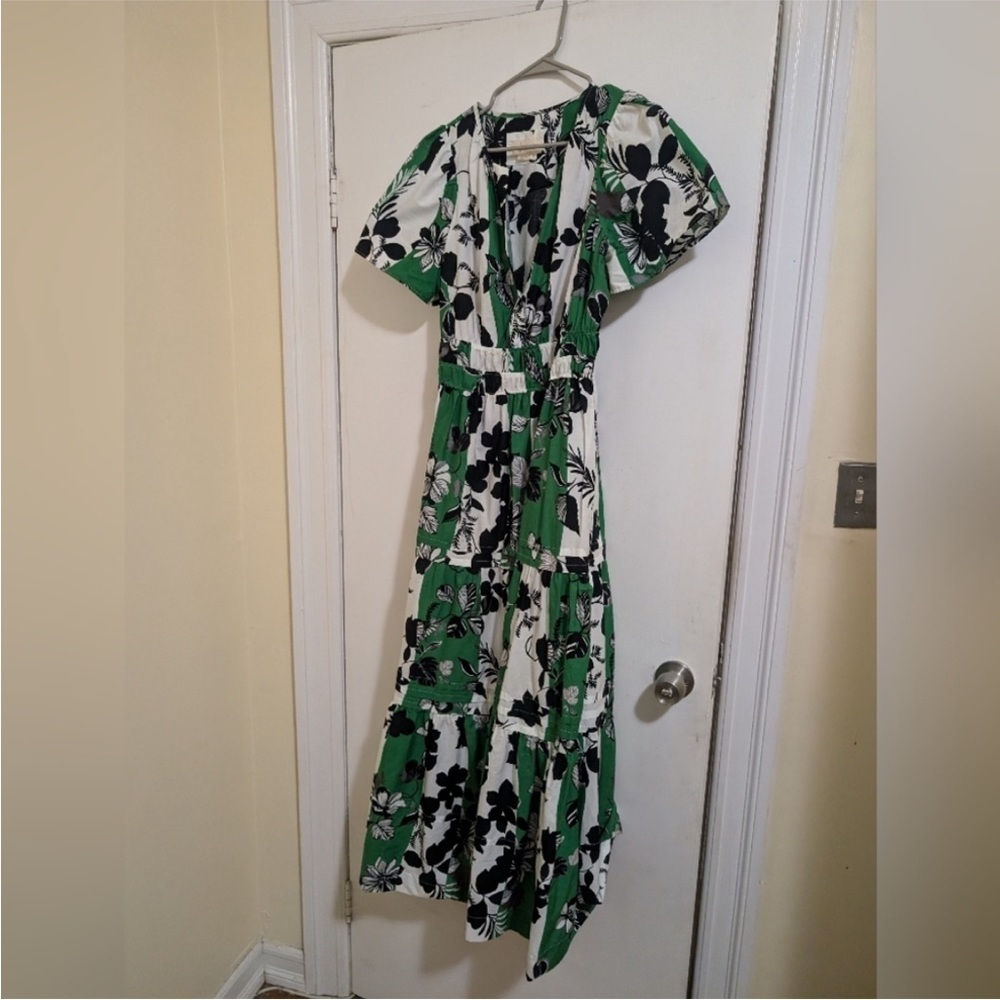 NWT! Anthropologie Green Floral The Somerset Maxi Dress - Size XL 🏈 - Picture 9 of 10